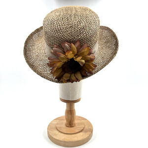 Vintage Cottagecore Hat Women Straw Sunflower Floral Sunhat Coastal Tea Party